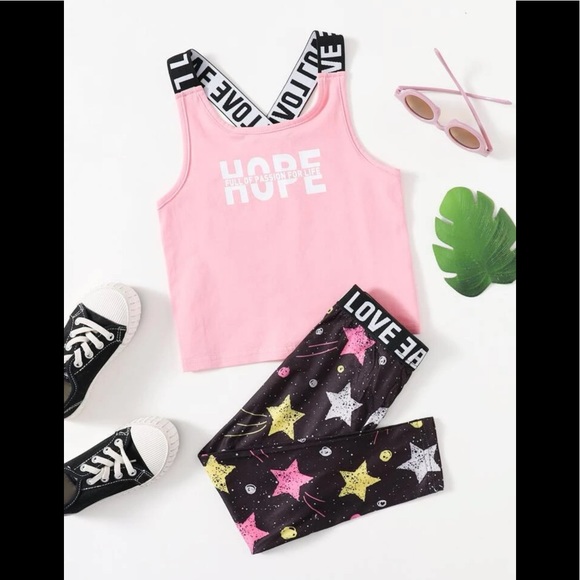 SHEIN Other - Toddler Girls Tank top AND ⭐️ print leggings